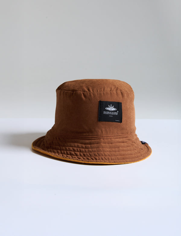 Fisher Hat duplex Mostaza + Chocolate Unisex