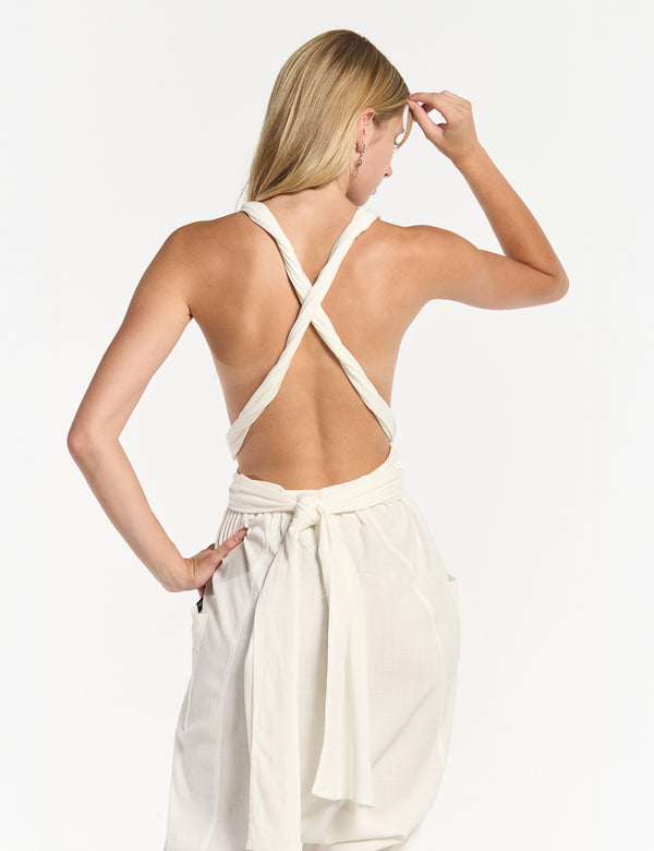 Jumper Tiras cruzadas Mooring crudo Mujer