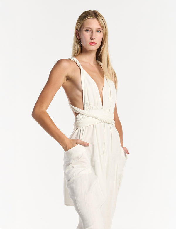 Jumper Tiras cruzadas Mooring crudo Mujer