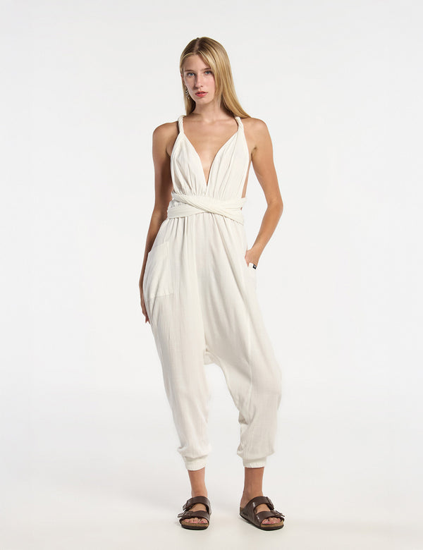 Jumper Tiras cruzadas Mooring crudo Mujer