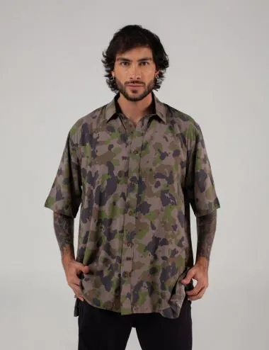 Camisa Oversize Yowie verde militar Hombre