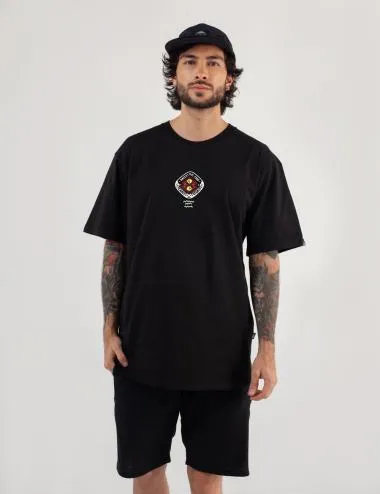 Camiseta Oversize Ancestral Frog negro para Hombre