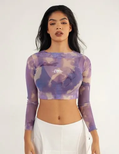 Crop Top largo Mesh manga larga Orion Mujer