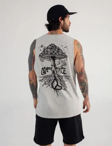 Camisilla Oversize Grow Your Peace gris jaspe Unisex