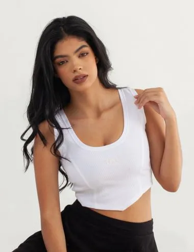 Crop Top Sisa Sepiolita blanco Mujer