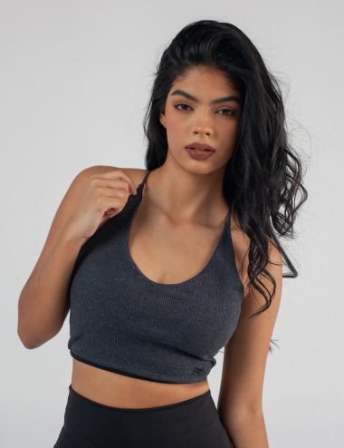 Crop Top Sisa Noche gris oscuro Mujer