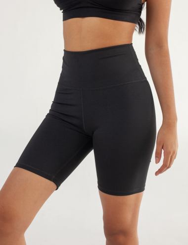 Bike Short pretina alta negro mujer