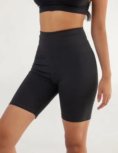 Bike Short pretina alta negro mujer