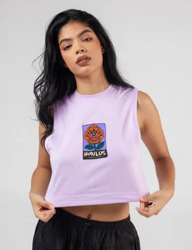 Crop Top Cuello Alto Lúpulo lila Mujer