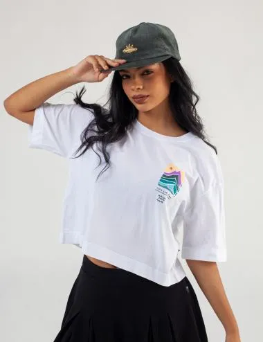 Camiseta Oversize Live Cool blanco Mujer