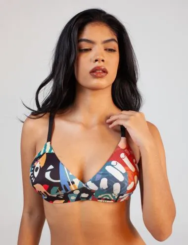 Bra Top triangulo Roots multicolor Mujer