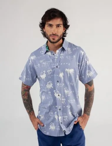 Camisa Regular Fit Le Panto azul claro Hombre