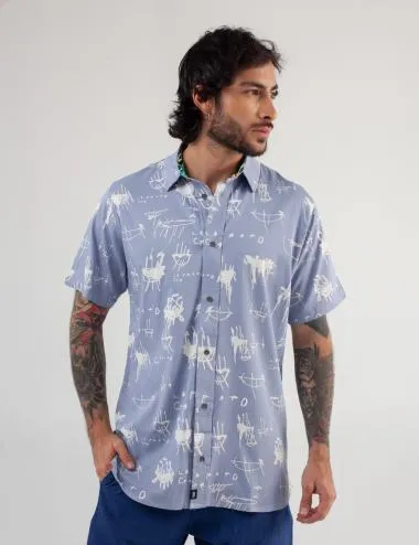 Camisa Regular Fit Le Panto azul claro Hombre