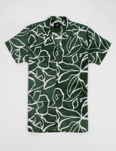 Camisa Cuello Sport manga corta  Plantación verde Hombre