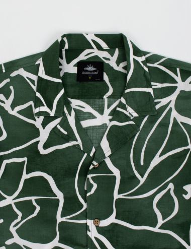 Camisa Cuello Sport manga corta  Plantación verde Hombre