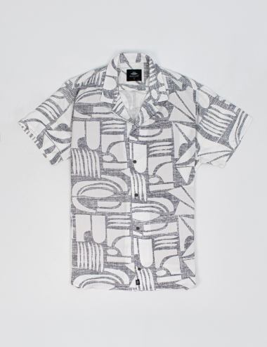 Camisa Cuello Sport manga corta  Colibri crudo + negro Hombre