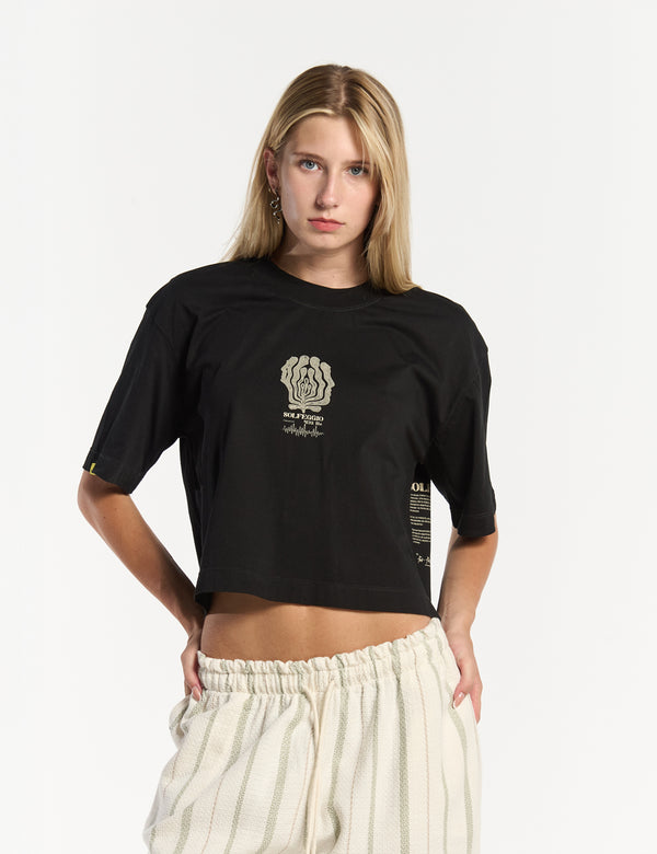 Camiseta Oversize Solfeggio  negro Mujer