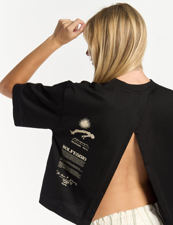 Camiseta Oversize Solfeggio  negro Mujer