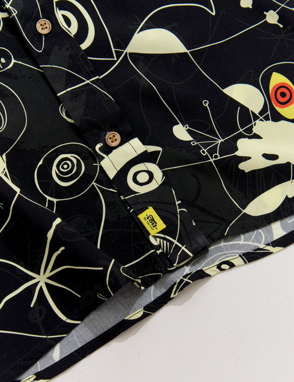 Camisa Regular Fit Miro  negro + crudo Hombre