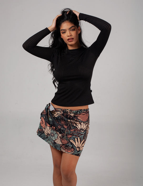 Camibuso Manga Larga PIT Negro Mujer