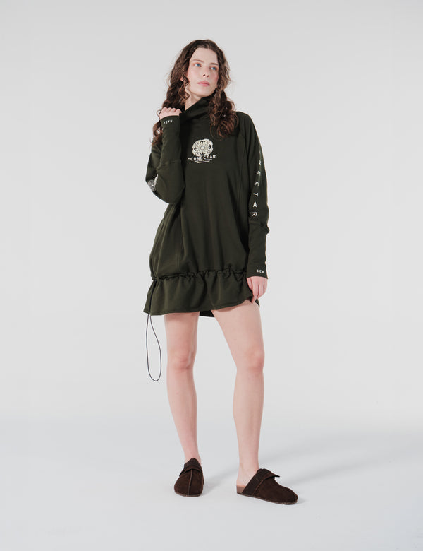 Vestido Loose Fit Pachacutep Verde Militar Mujer
