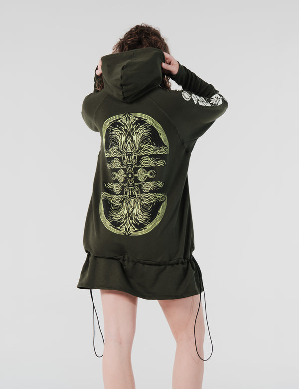 Vestido Loose Fit Pachacutep Verde Militar Mujer