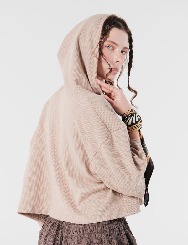 Camisa Oversize Con Capucha Pulso Kaky Mujer