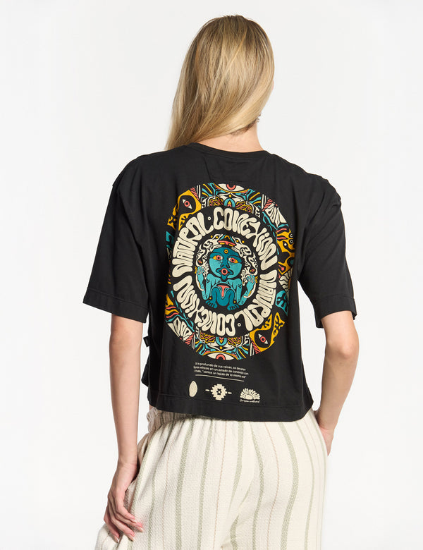 Camiseta Oversize Woody  negro Mujer