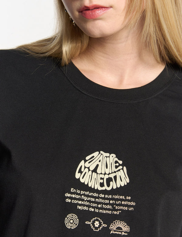 Camiseta Oversize Woody  negro Mujer