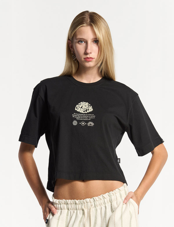 Camiseta Oversize Woody  negro Mujer