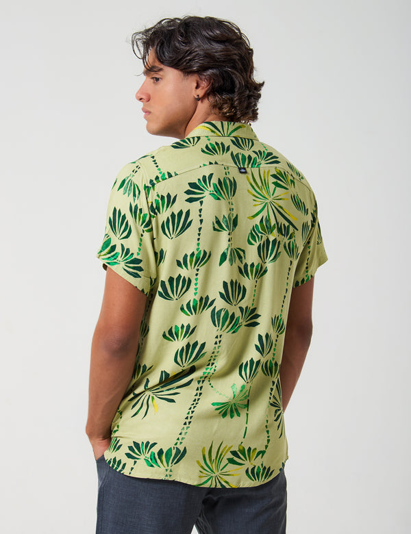 Camisa Cuello Sport manga corta Acre verde Hombre