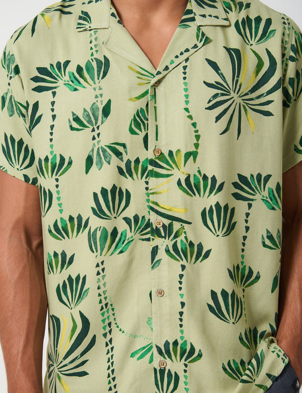 Camisa Cuello Sport manga corta Acre verde Hombre