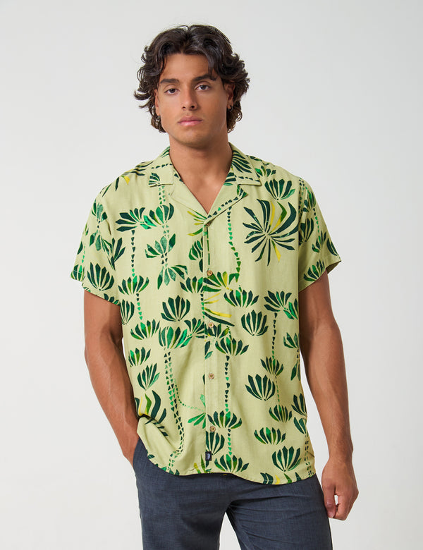 Camisa Cuello Sport manga corta Acre verde Hombre