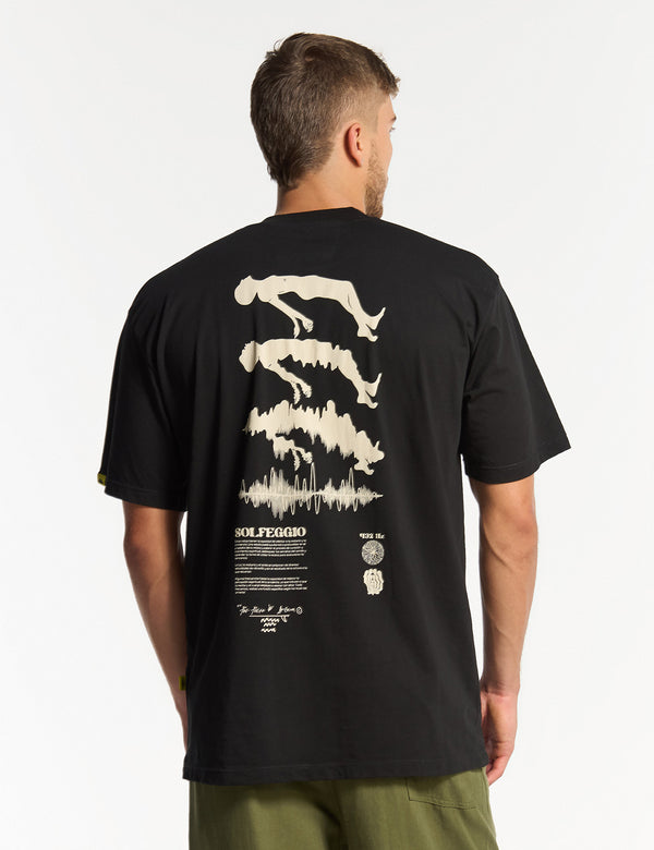 Camiseta Oversize Solfeggio  negro Hombre
