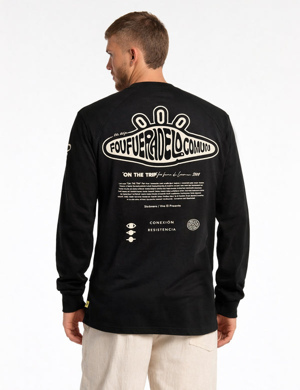 Camibuso Regular Fit One the trip negro Hombre