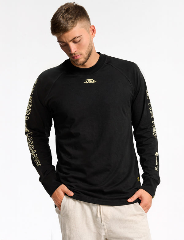 Camibuso Regular Fit One the trip negro Hombre