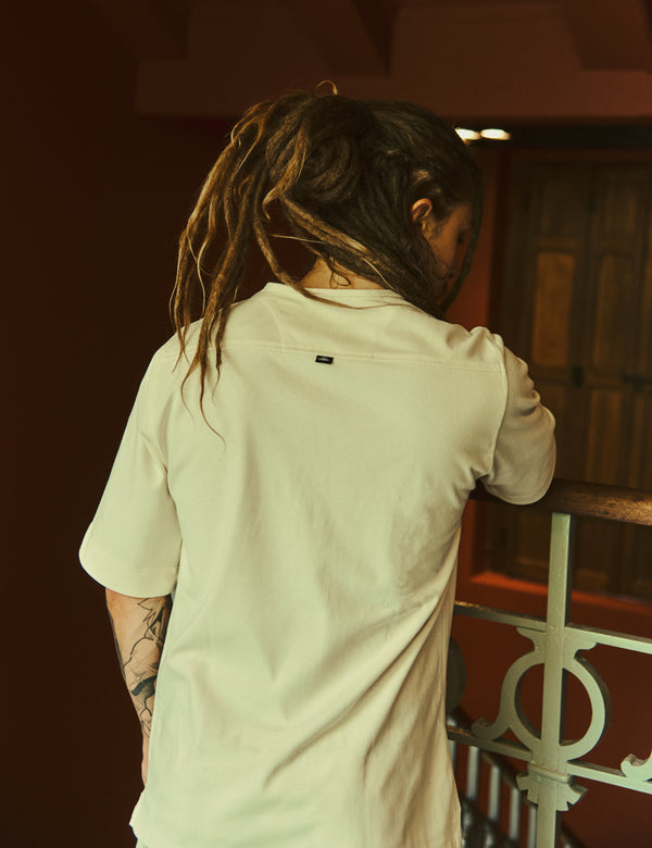 Camiseta Cuello Sport manga corta  Chalk  crudo Hombre