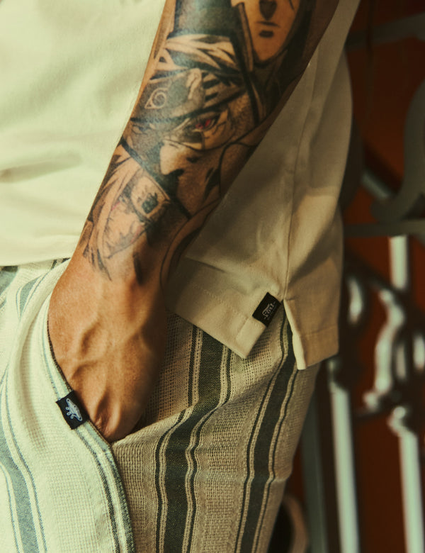 Camiseta Cuello Sport manga corta  Chalk  crudo Hombre