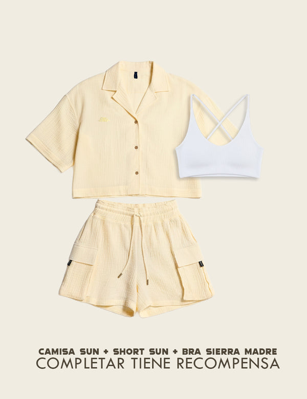 Short Cargo Sun amarillo pastel Mujer