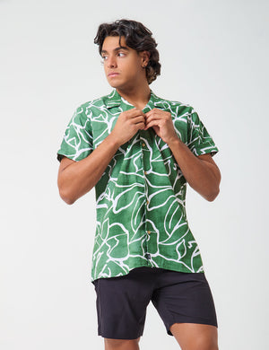  FOU Tienda  foutienda.myshopify.com camisa-cuello-sport-manga-corta-plantacion-verde-hombre      