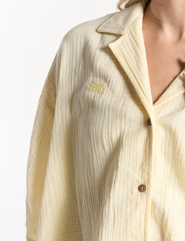 FOU Tienda  foutienda.myshopify.com camisa-cuello-sport-manga-corta-sun-amarillo-pastel-mujer      