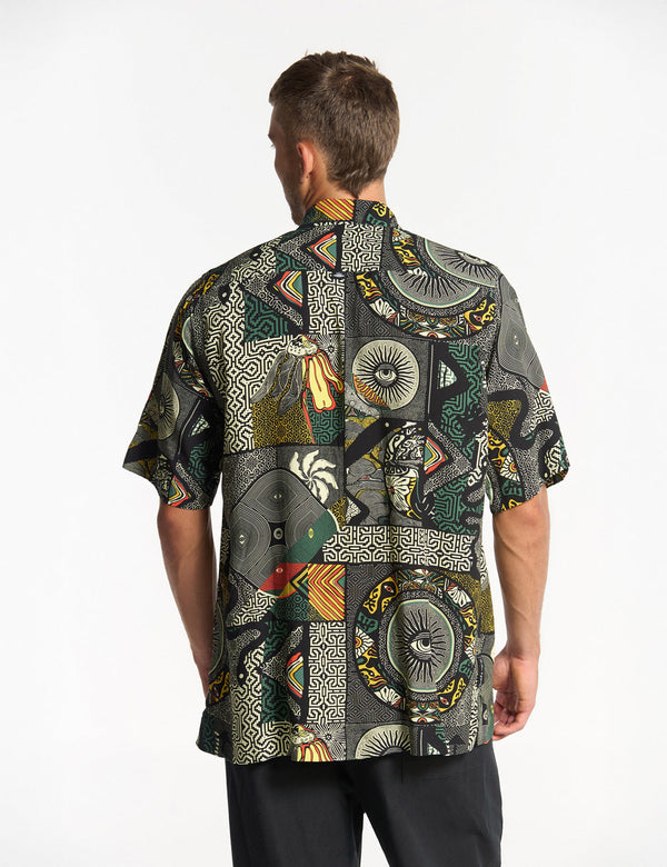 Camisa Oversize Kené multicolor Hombre