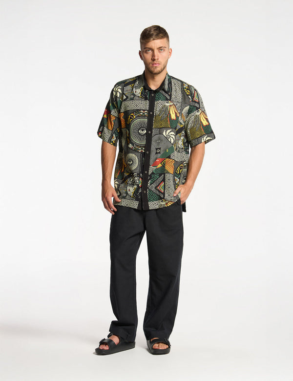 Camisa Oversize Kené multicolor Hombre