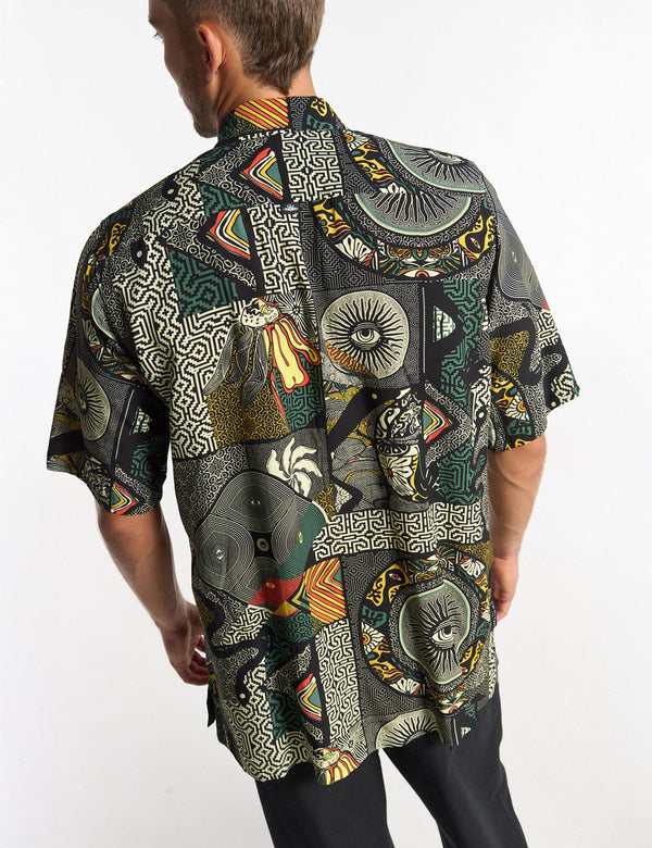 Camisa Oversize Kené multicolor Hombre