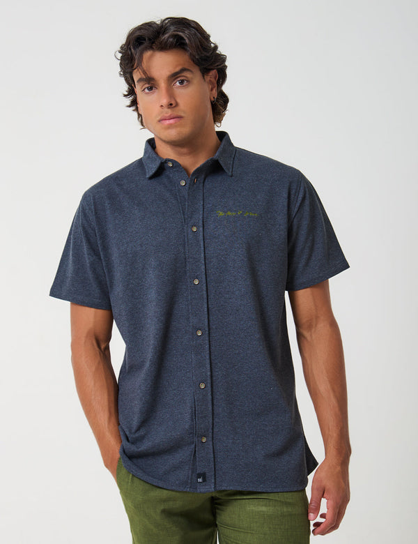 Camisa Regular Fit Mercurio Gris Oscuro Hombre