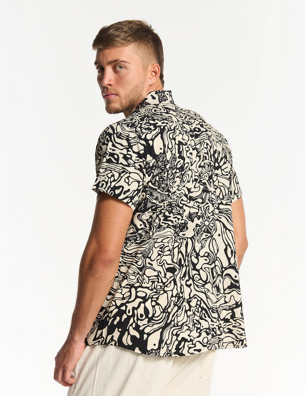 Camisa Regular Fit Pareidolia  negro + crudo Hombre