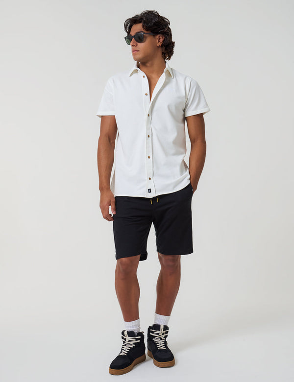 Camisa Regular Fit Pique crudo Hombre