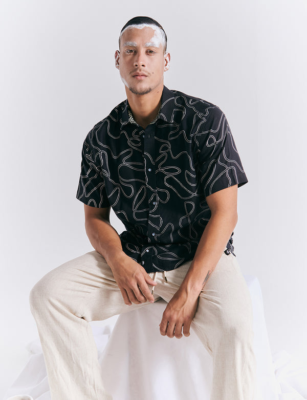 Camisa Regular Fit Born negro Hombre