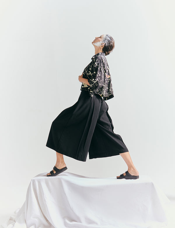 Camisa Oversize Ferra negro + crudo Mujer