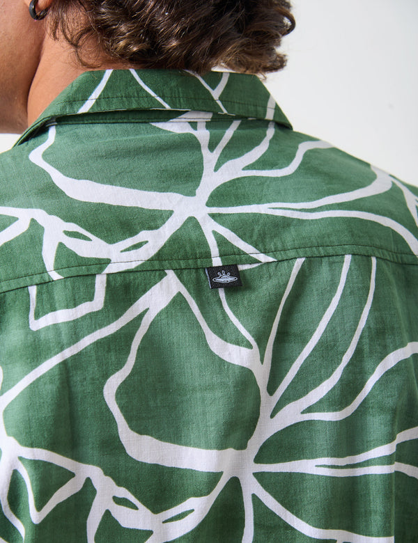 Camisa Cuello Sport manga corta Plantación verde Hombre
